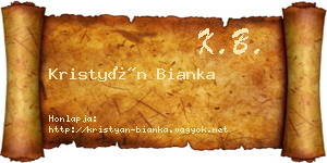 Kristyán Bianka névjegykártya