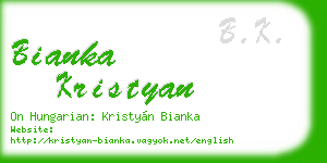 bianka kristyan business card